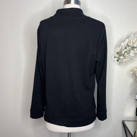 WEEKENDS Chicos Baby Fleece Tulip Mock-Neck Top 0 ( US 4/6 ) in black - Picture 4 of 7